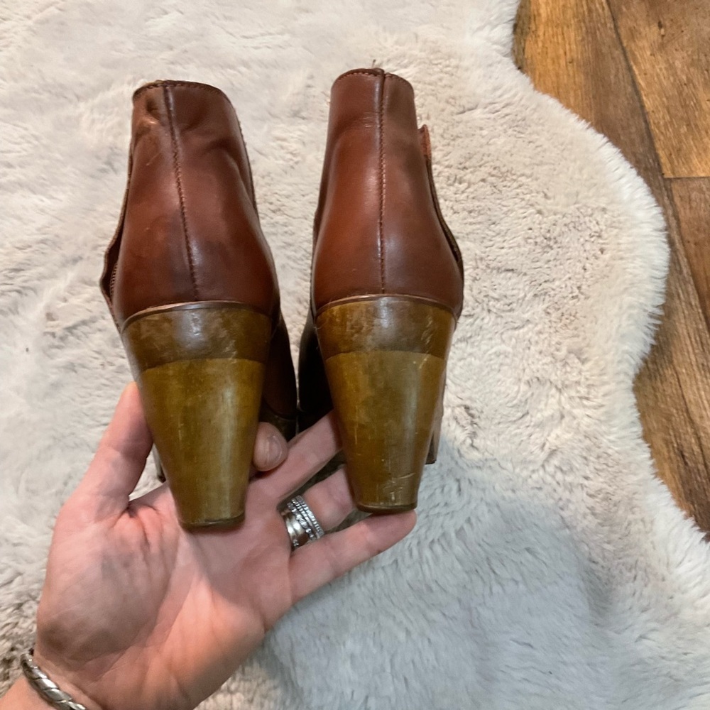 Women’s Brown Leather Platform Ankle Boots - Picture 10 of 16